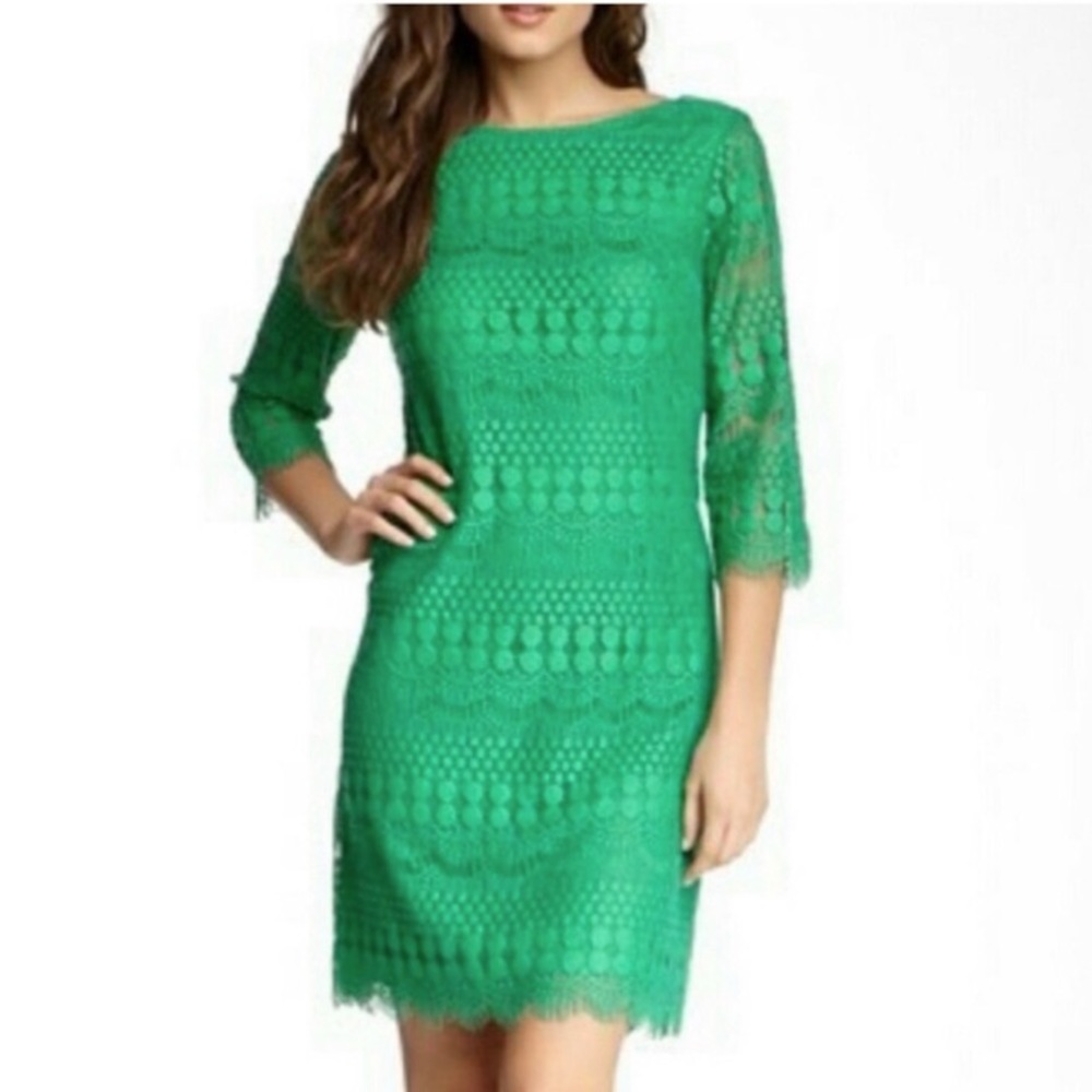 Eliza J Emerald Green Lace Dress